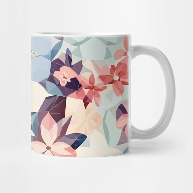 Floral Pattern Polygon style: Geometric Floral Fusion by FLRW